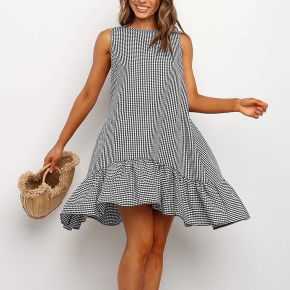 Zara gingham drop waist shift dress
